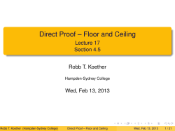 Direct Proof -- Floor and Ceiling - Hampden
