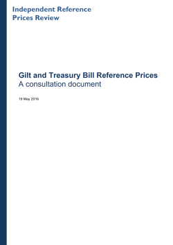 Gilt and Treasury Bill Reference Prices A consultation document