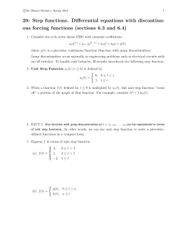 20: Step functions. Differential equations with discontinu