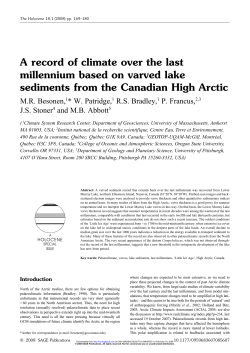 A record of climate over the last millennium based on varved lake