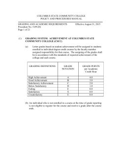 grading system - Columbus State Community College
