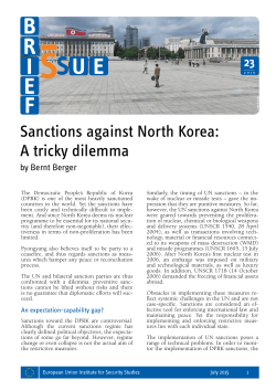 Sanctions against North Korea: A tricky dilemma