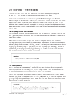Life insurance &mdash; Student guide