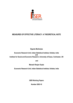MEASURES OF EFFECTIVE LITERACY: A THEORETICAL NOTE