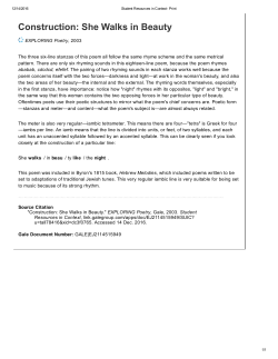 Construction: She Walks in Beauty