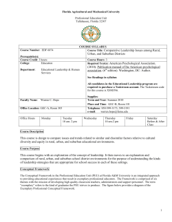 EDF 6074 Comparative Leadership Issues among Rural, Urban