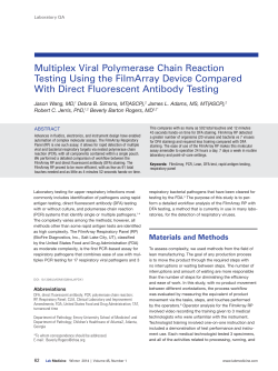 Multiplex Viral Polymerase Chain Reaction Testing Using the