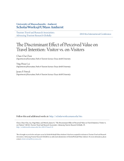 The Discriminant Effect of Perceived Value on Travel Intention