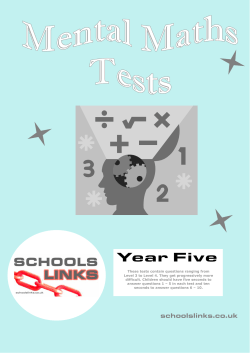 Mental Maths Tests