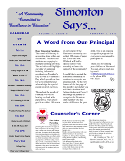 Simonton Says... - Kathryn Sue Simonton Elementary School