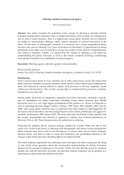Othering, identity formation and agency