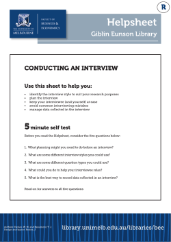 Conducting Interviews - Library