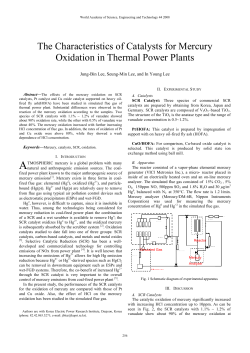 The Characteristics of Catalysts for Mercury Oxidation in Thermal