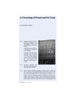 A Chronology of Mozart and His Times