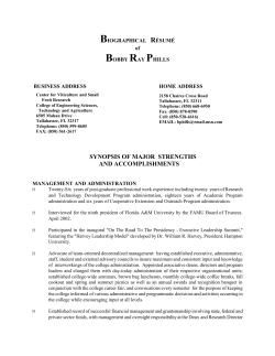 SYNOPSIS OF MAJOR STRENGTHS AND ACCOMPLISHMENTS