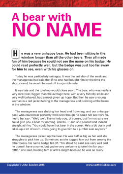 A Bear With No Name
