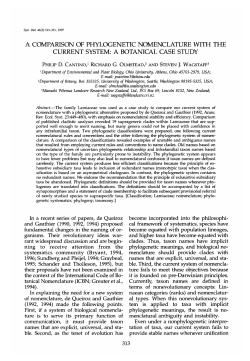 a comparison of phylogenetic nomenclature with the current system