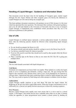 Handling of Liquid Nitrogen : Guidance and