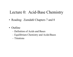 Lecture 0: Acid-Base Chemistry