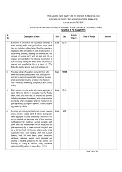 Schedule Quantity - CSIR