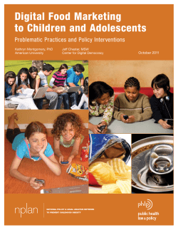 Digital Food Marketing to Children and Adolescents