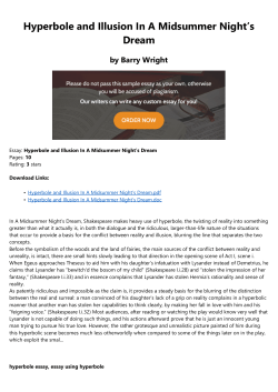 Hyperbole and Illusion In A Midsummer Nightˇs Dream