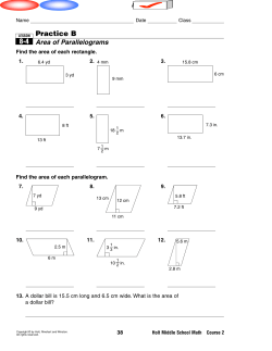 Practice B 8-4 - MrWalkerHomework