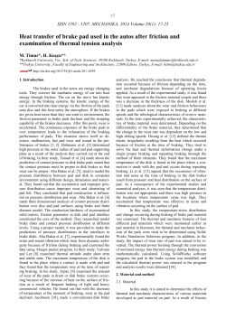 Heat transfer of brake pad used in the autos after friction and