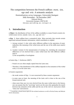 The competition between the French suffixes -ment, -ion