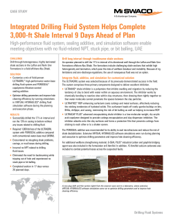 Integrated Drilling Fluid System Helps Complete