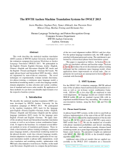 The RWTH Aachen machine translation systems for IWSLT 2013