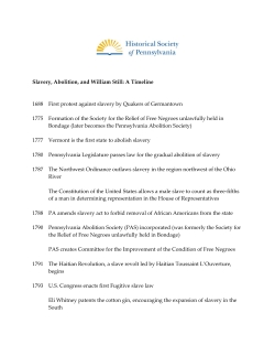 Timeline_Slavery, Abolition, and William Still