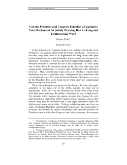 Can the President and Congress Establish a Legislative Veto