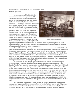 THE BUSINESS OF CANNING &ndash; EARLY ATTEMPTS Part one of a