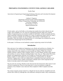 PREPARING ENGINEERING CONTENT FOR A KINDLE E