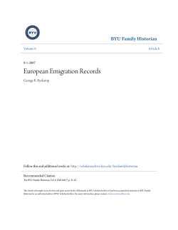 European Emigration Records - BYU ScholarsArchive