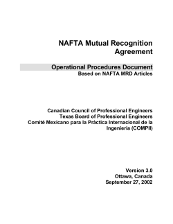 NAFTA Mutual Recognition Agreement