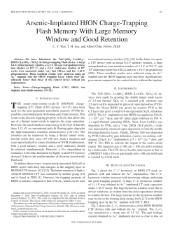 Arsenic-Implanted HfON Charge-Trapping Flash Memory With Large