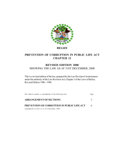 CAP. 12, PREVENTION OF CORRUPTION IN PUBLIC LIFE ACT