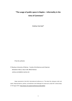 The usage of public space in Naples &ndash; Informality in the time