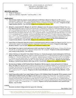 MEETING AGENDA Applications