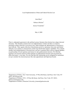 Local Implementation of State and Federal Election Law