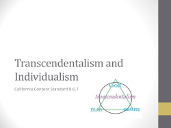 Transcendentalism and Individualism