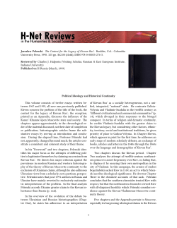 Political Ideology and Historical Continuity - H-Net