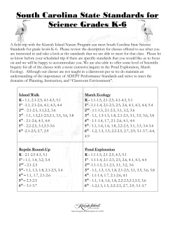 South Carolina State Standards for Science Grades