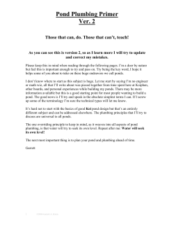Pond Plumbing Primer