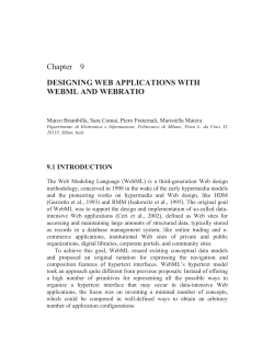 Chapter 9 DESIGNING WEB APPLICATIONS WITH