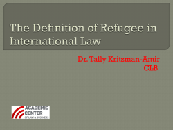The Definition of Refugee in International Law