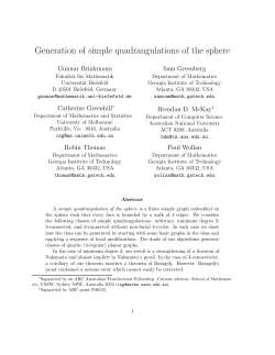 Generation of simple quadrangulations of the sphere