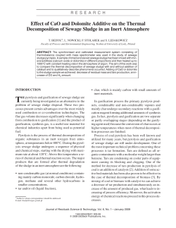 Effect of CaO and Dolomite Additive on the Thermal